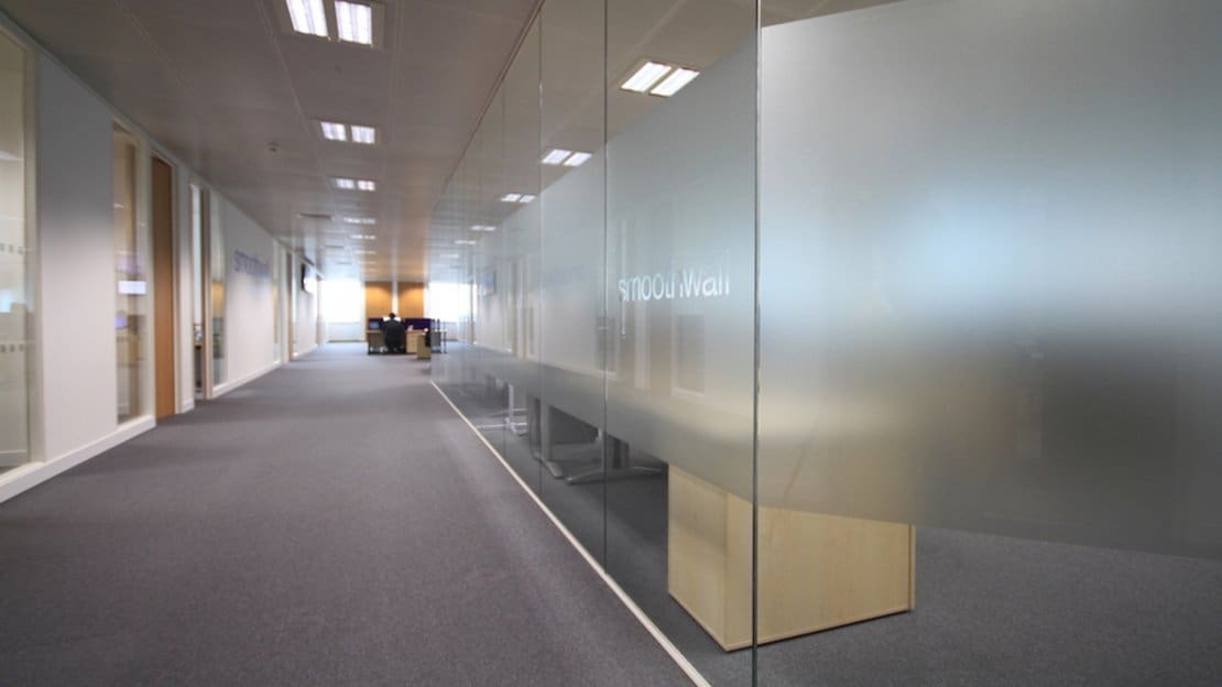 frosted glass office partition