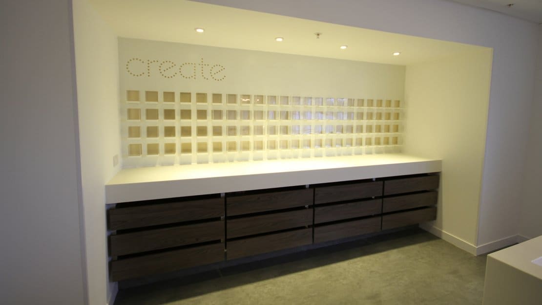 Bespoke storage in office Bespoke storage in office