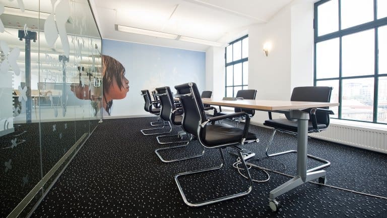 Boardroom with glass partition