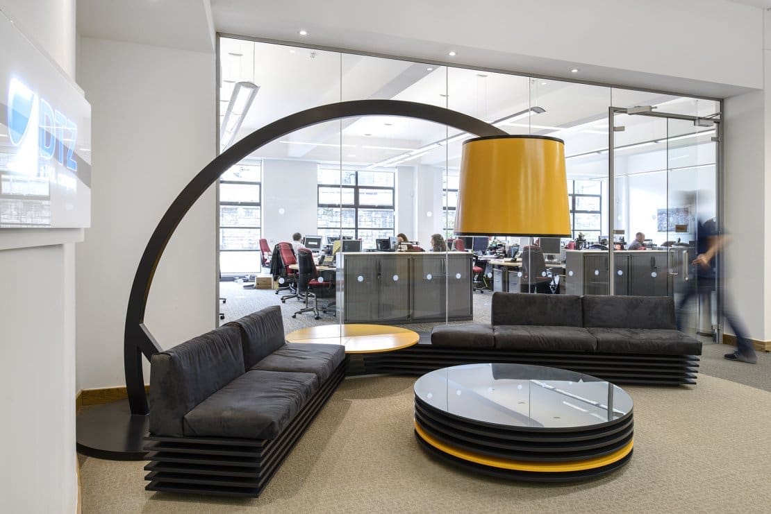 Cushman & Wakefield's feature lamp in reception